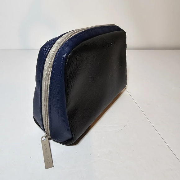 COLE HAAN AMERICAN AIRLINES ZERO GRAND toiletry bag black and blue zip - Picture 5 of 9